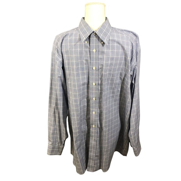 Roundtree Yorke Gold Label Button Down Shirt Men’s Blue And White Large - Picture 1 of 5